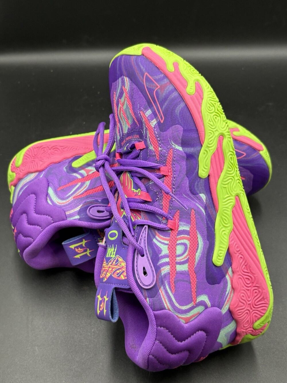 Puma M.E.L.O. Fear No 1 Basketball Sneakers Neon Mens 8